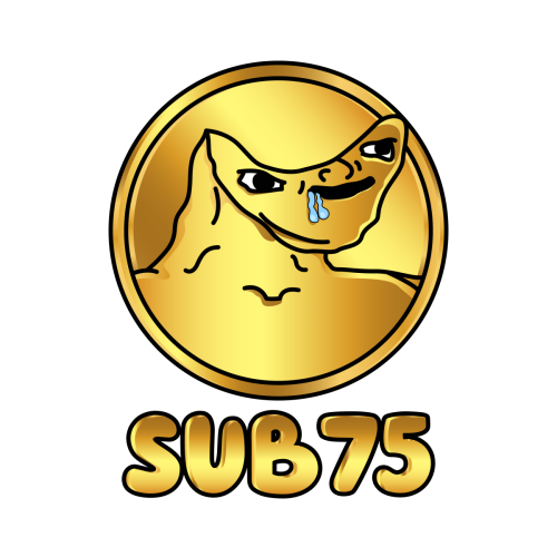 $SUB75 Coin and Text